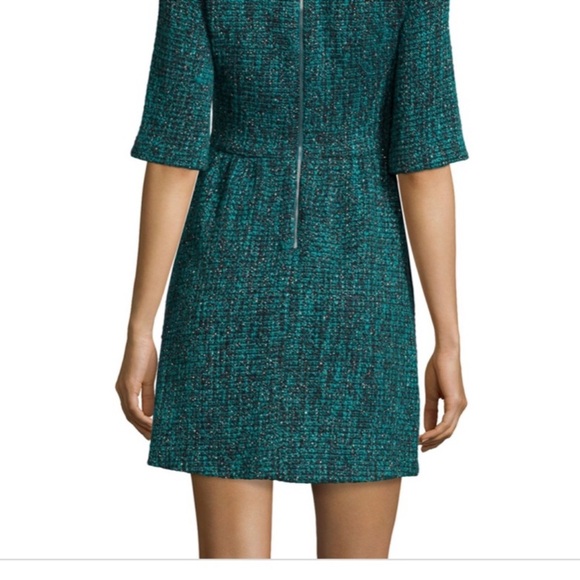 Women’s Alice + Olivia Glenys Short-Sleeve Tweed Dress Teal Size 0 - Picture 2 of 9